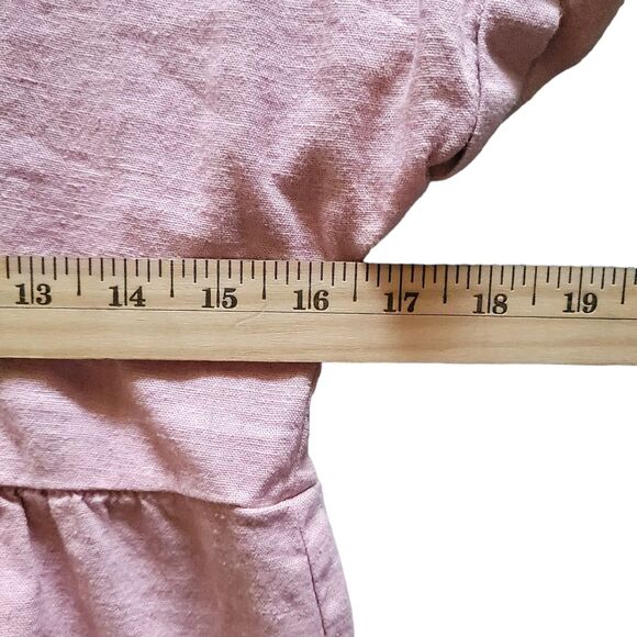 Briggs Linen Blend Boho Prairie Rolled Sleeve Basic Summer Dress Women's XS - Picture 9 of 11